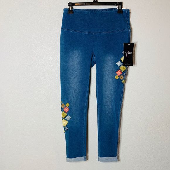 slimsation embroidered jeans